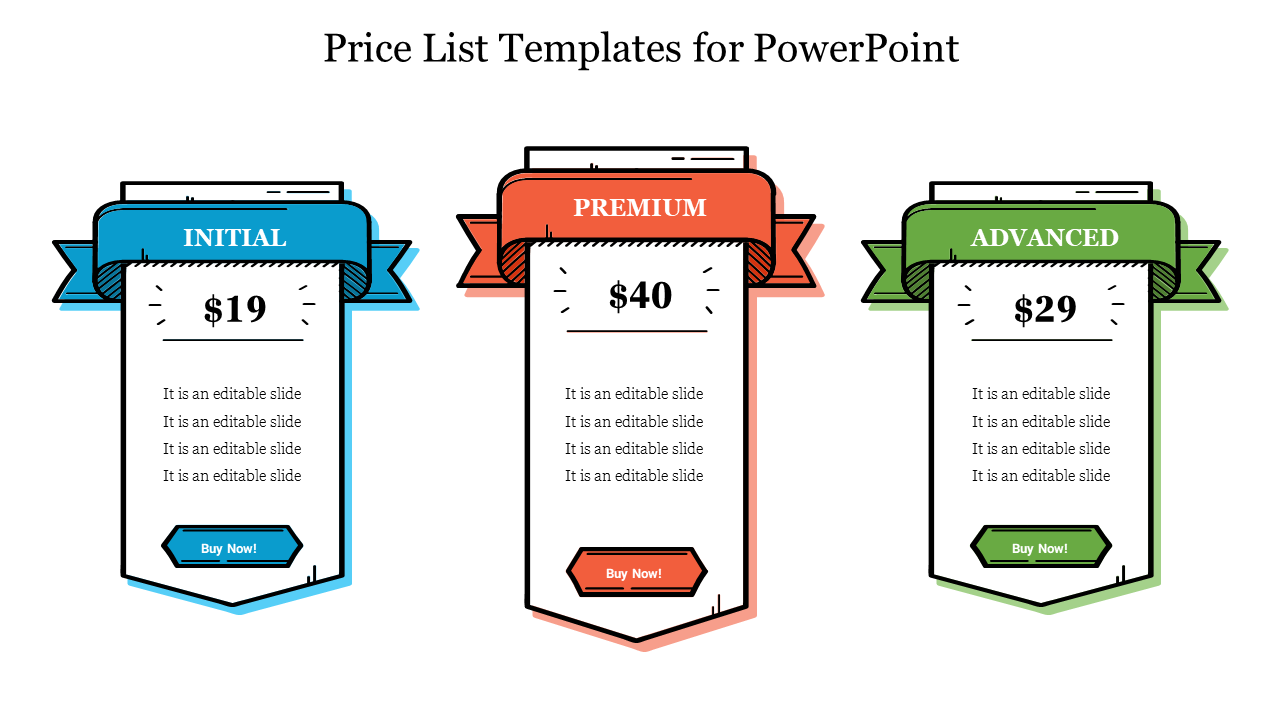 Price List Templates for PowerPoint